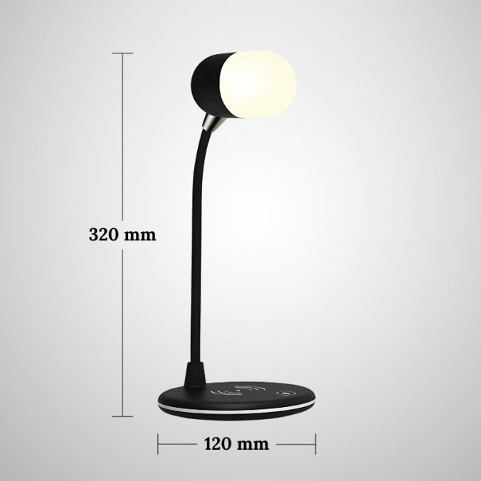 Lampă 3 în 1 pentru Birou Wireless, Difuzor & Flexibilitate 360°