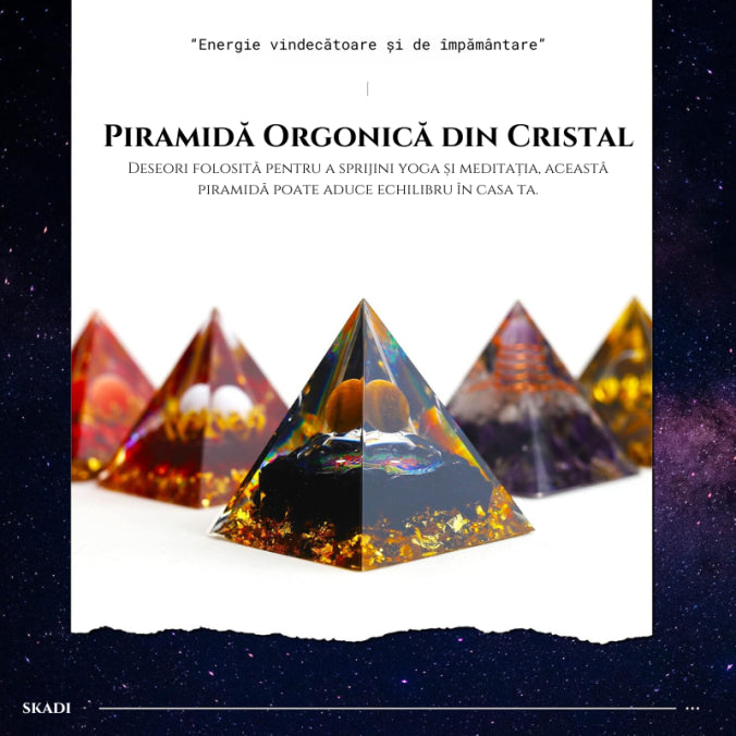 Piramida Orgonica Obsidian & Ochi de Tigru pentru Energie Pozitivă