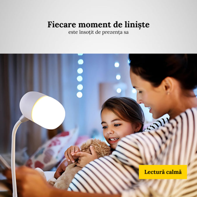 Lampă 3 în 1 pentru Birou Wireless, Difuzor & Flexibilitate 360°