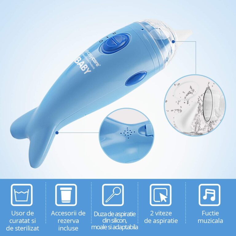 Aspirator nazal electric EasyCare Baby cu 2 viteze de aspiratie si melodii