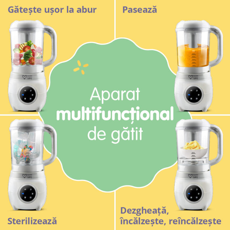 Aparat automat multifunctional de gatit cu aburi si blender 5in1 EASYCARE BABY