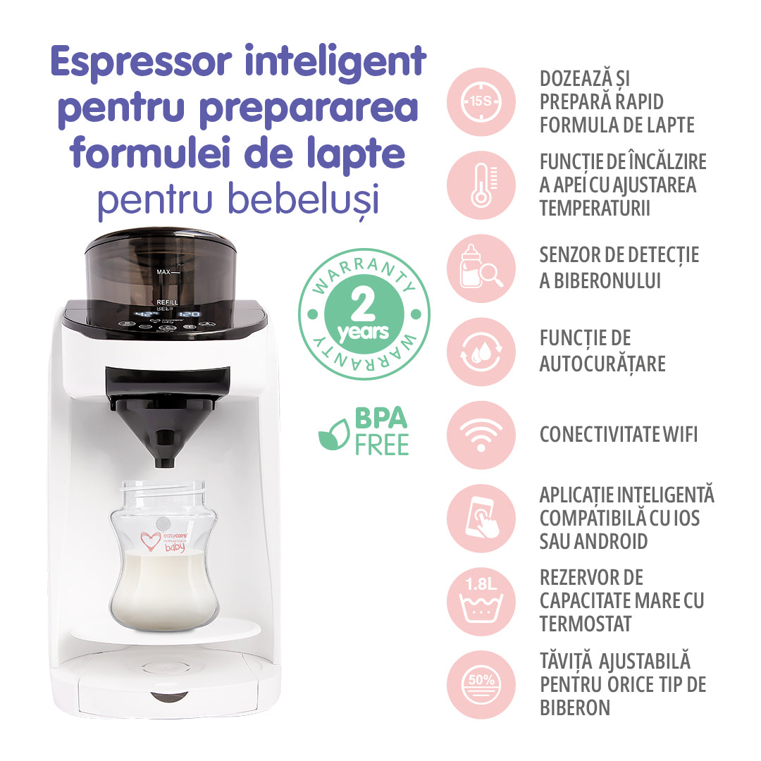 Espressor inteligent pentru prepararea formulei de lapte cu aplicatie EASYCARE BABY