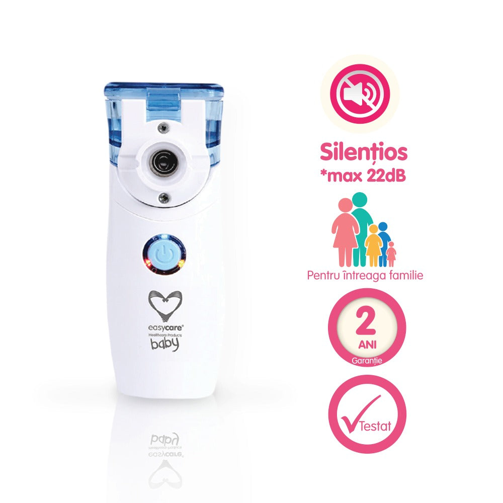 Nebulizator cu ultrasunete EasyCare Baby cu tehnologie mesh