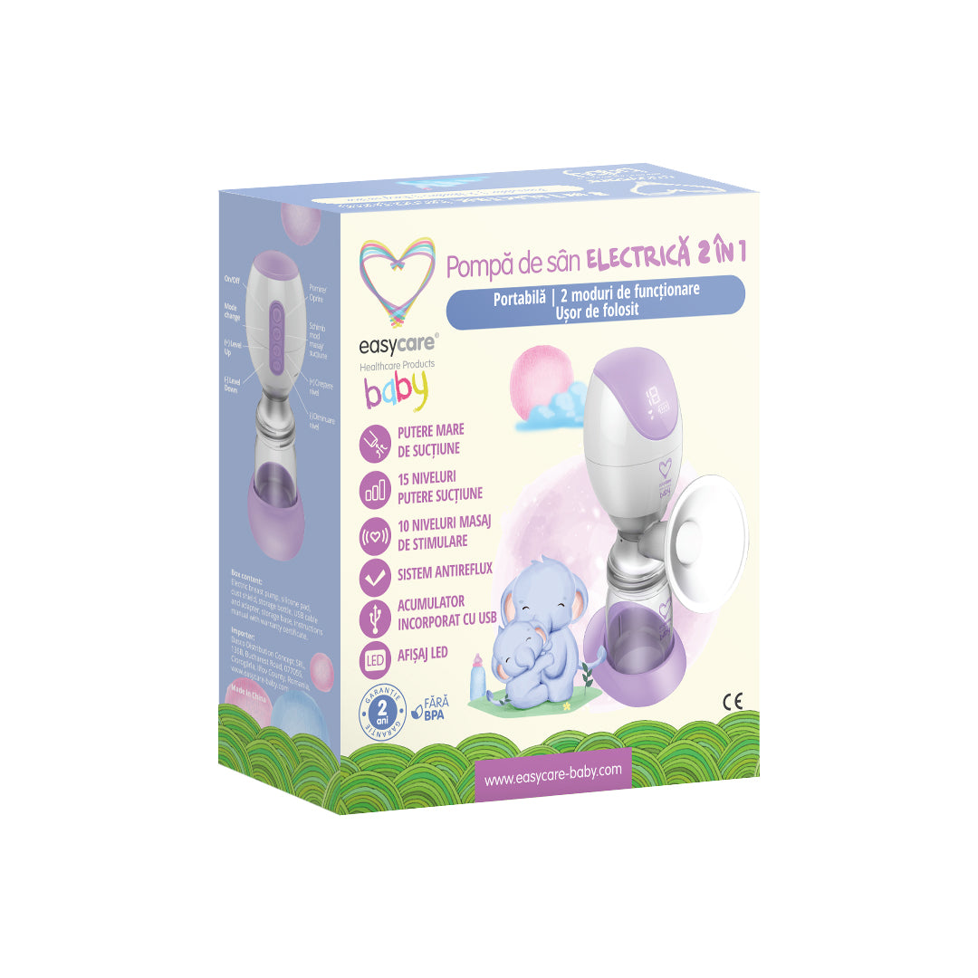 Pompa de san electrica 2 in 1, portabila Easycare Baby