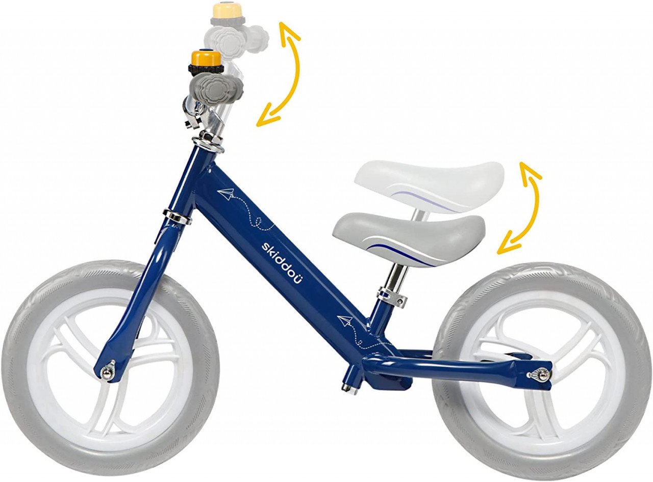 Bicicleta fara pedale Nils, Skiddou, Denim, Bleumarin