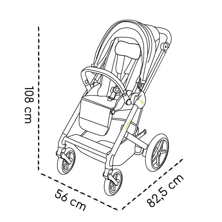 Carucior 2 in 1 Skiddou Moss Onyx, Negru
