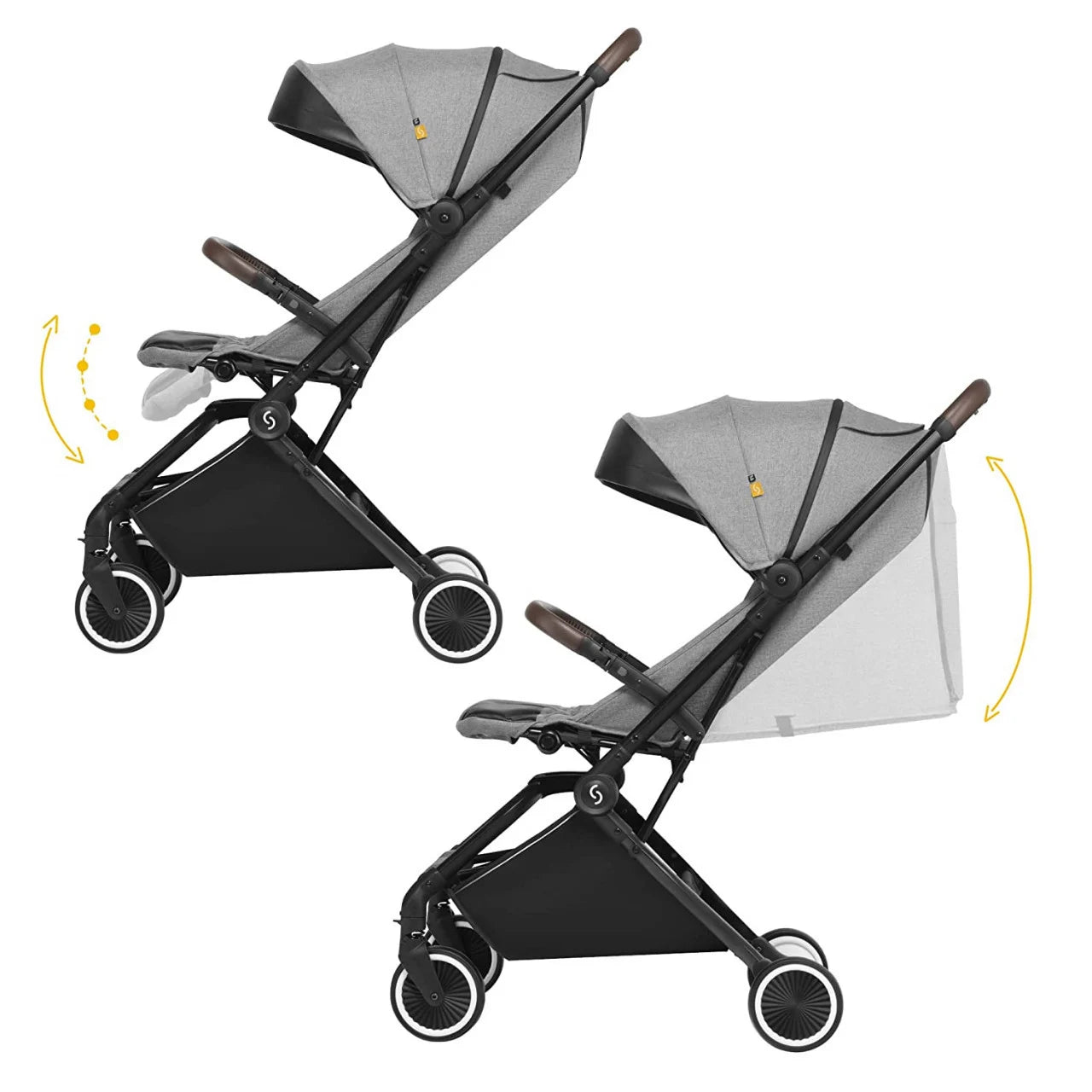 Carucior sport pliabil Skiddou Espoo+ Evening Shadow, ultracompact pentru calatorii, Gri inchis