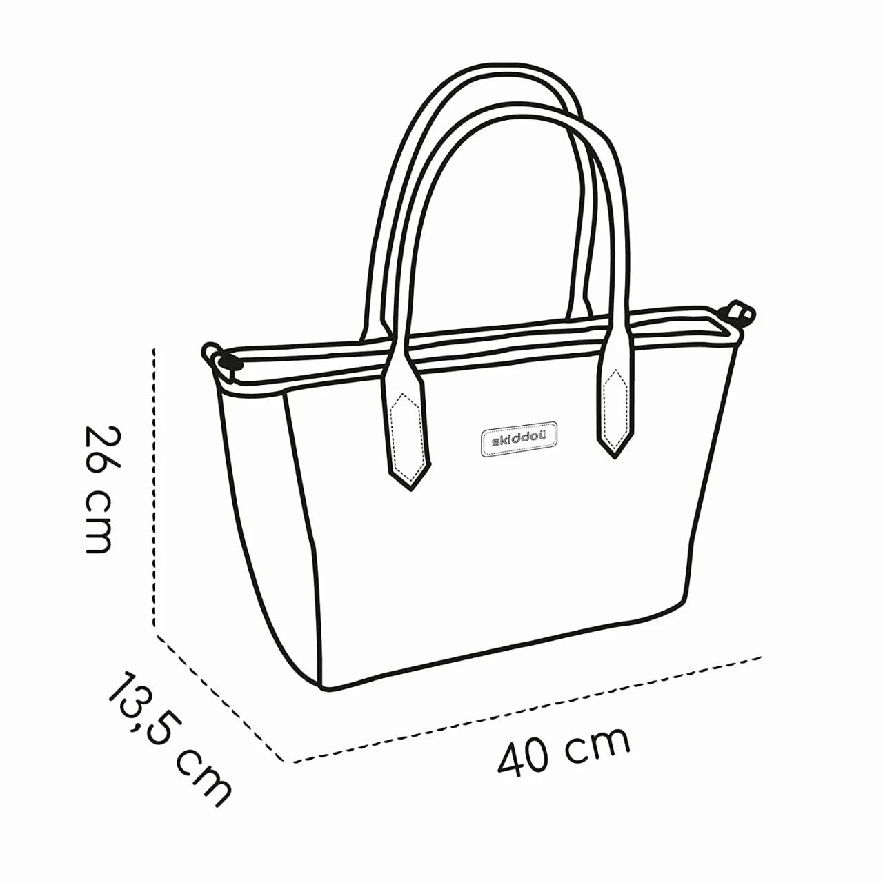 Geanta multifunctionala pentru parinti Skiddou Ingrid, Onyx, Negru