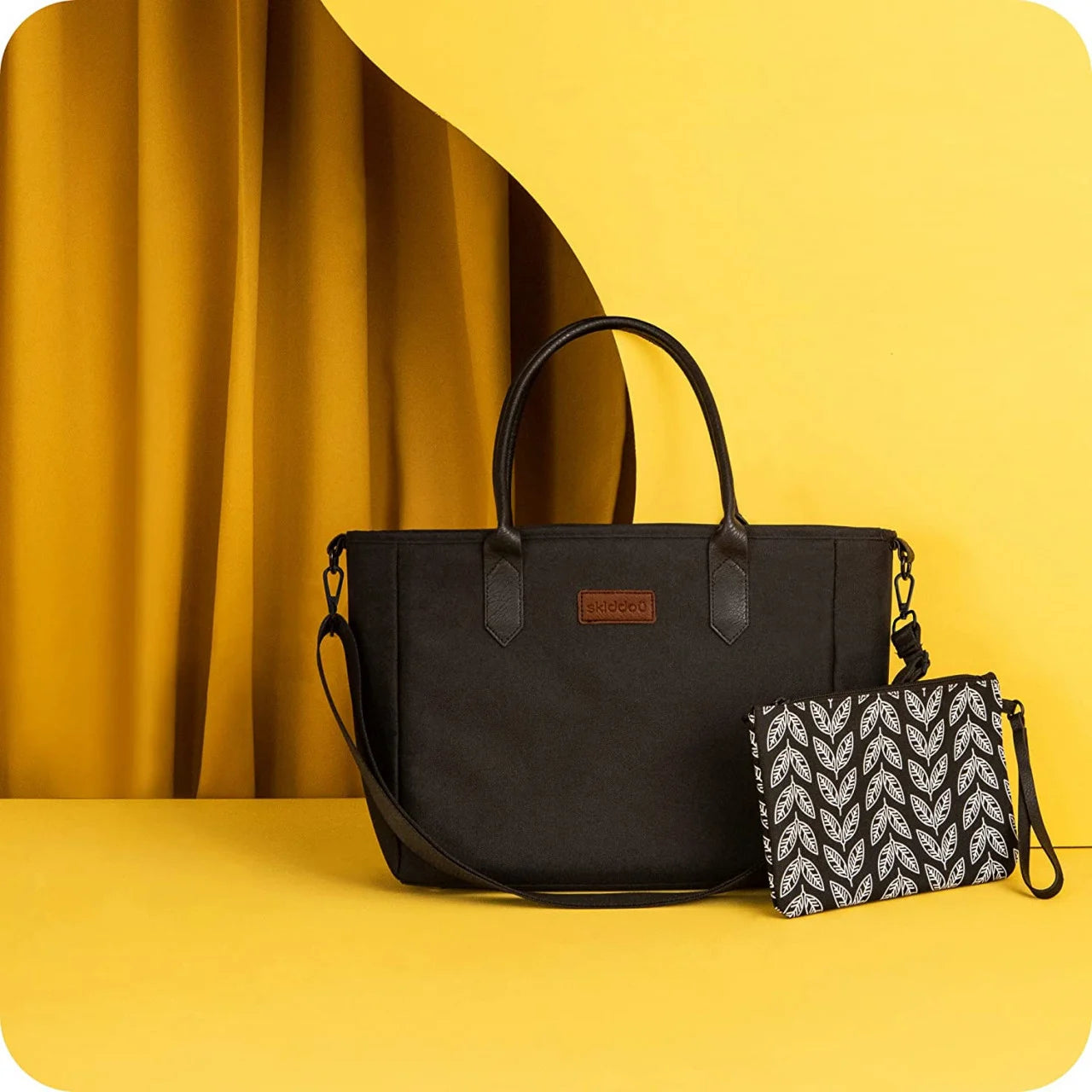 Geanta multifunctionala pentru parinti Skiddou Ingrid, Onyx, Negru