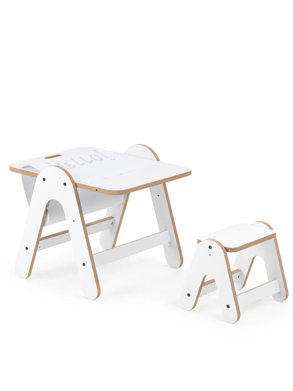 Masuta si tabla 2 in 1 cu scaunel MamaToyz Massam MDF