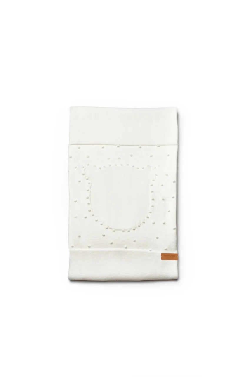 Paturica cu ursulet pentru nou nascut, 100% bumbac organic, TeddyBear, BabyCosy, ecru