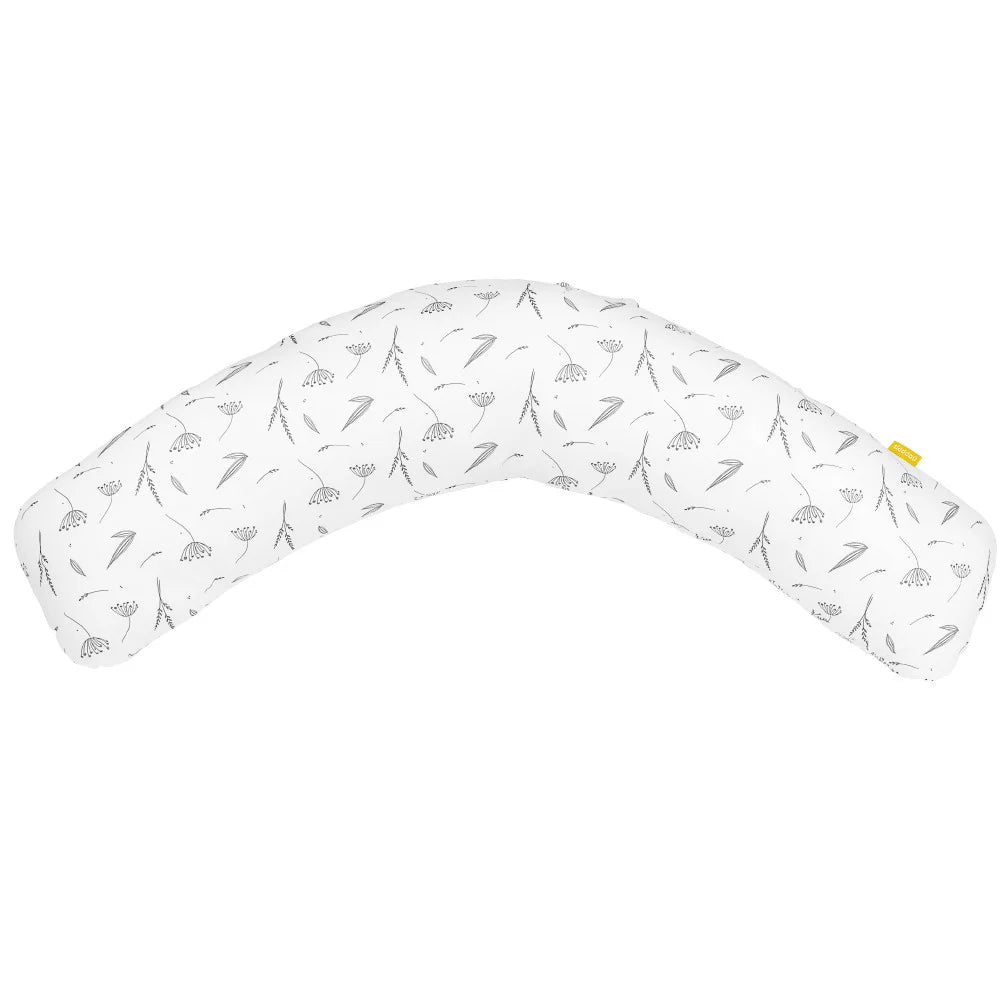 Perna pentru alaptat 2 in 1 Ammi+, Skiddou, Puff catcher, Alb, 109 x 48 x 20 cm