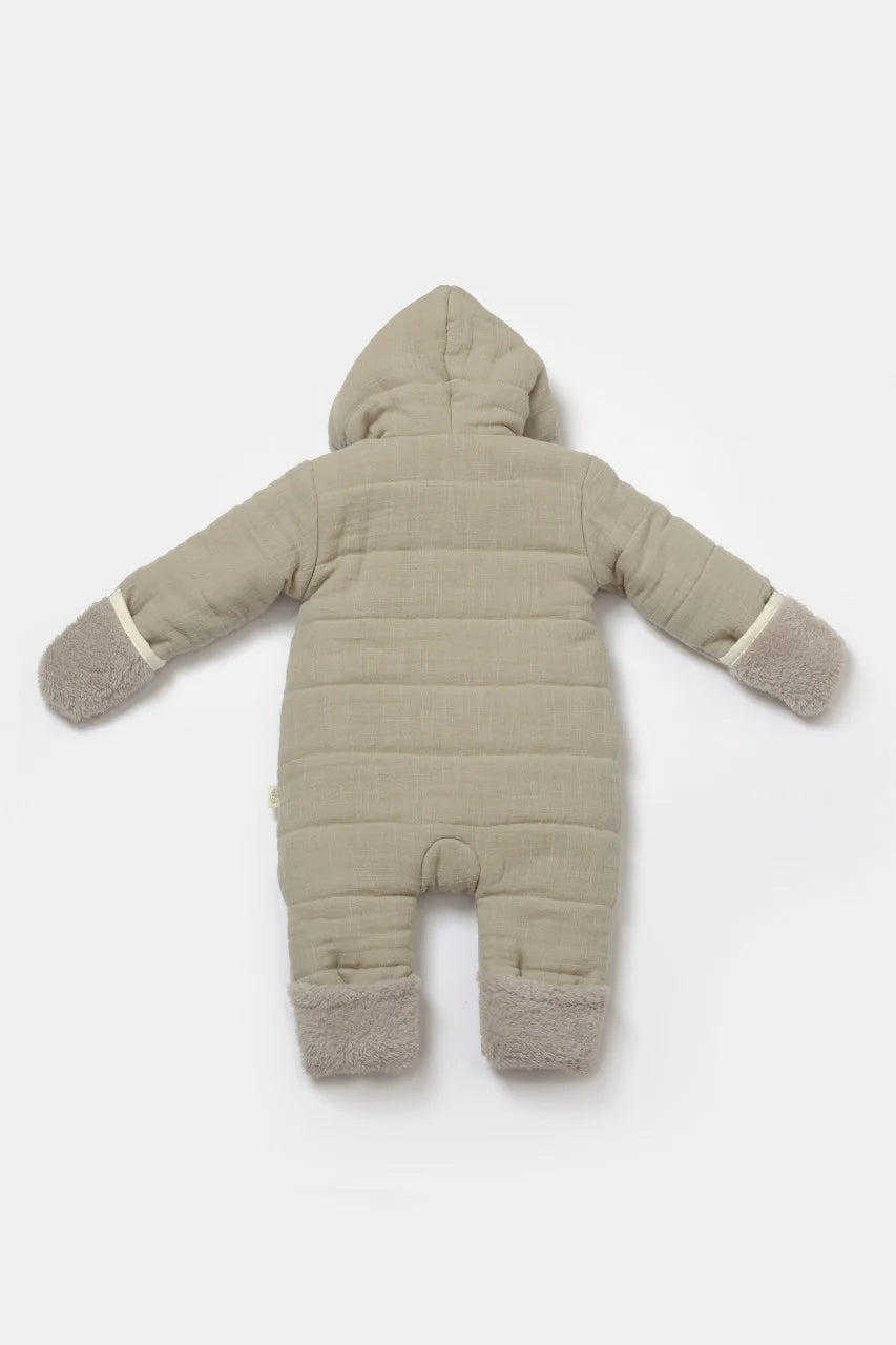 Salopeta de iarna pentru bebelusi, Winter muselin, Verde, BabyCosy