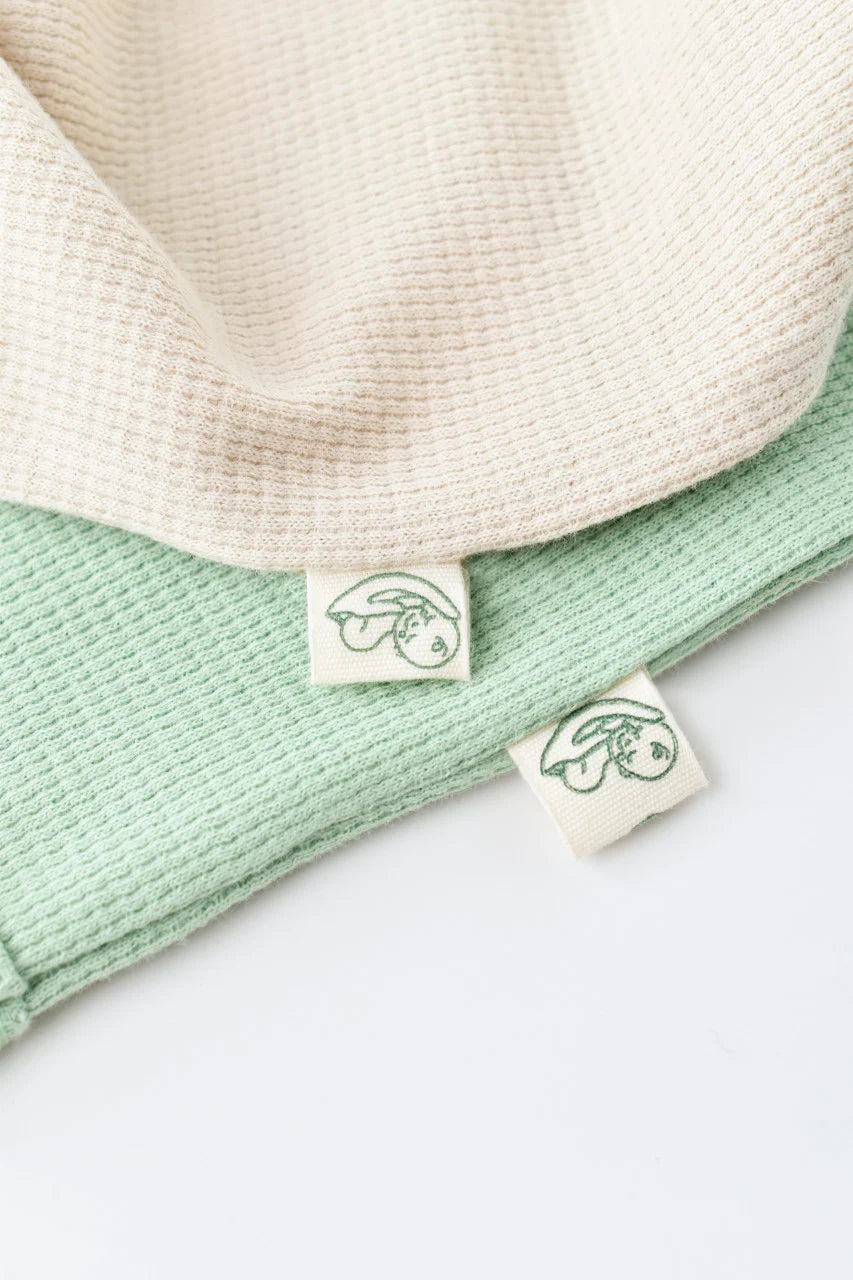 Set 2 body-uri fara maneci bebe unisex -100% bumbac organic - Mint/Stone, BabyCosy