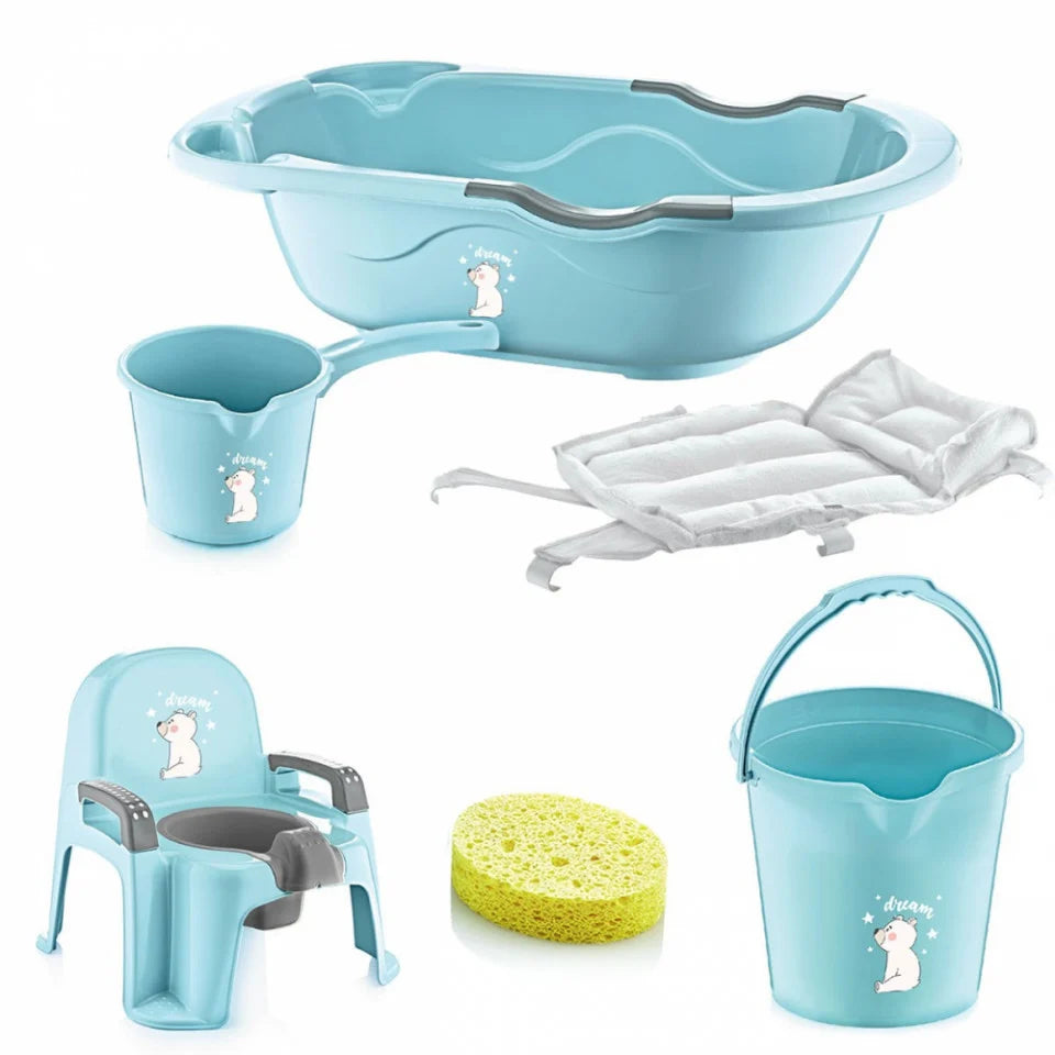 Set cadita de baie cu 6 piese BabyJem Bebe Lux