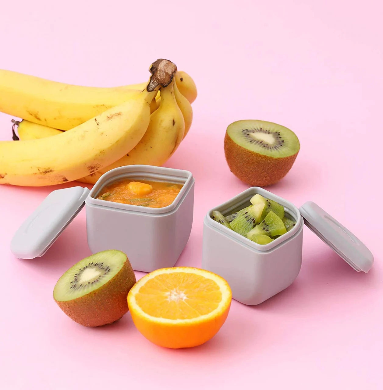 Set cutie cu 2 silipods pentru mancare bebelusi Miniware Grow bento, 3 piese