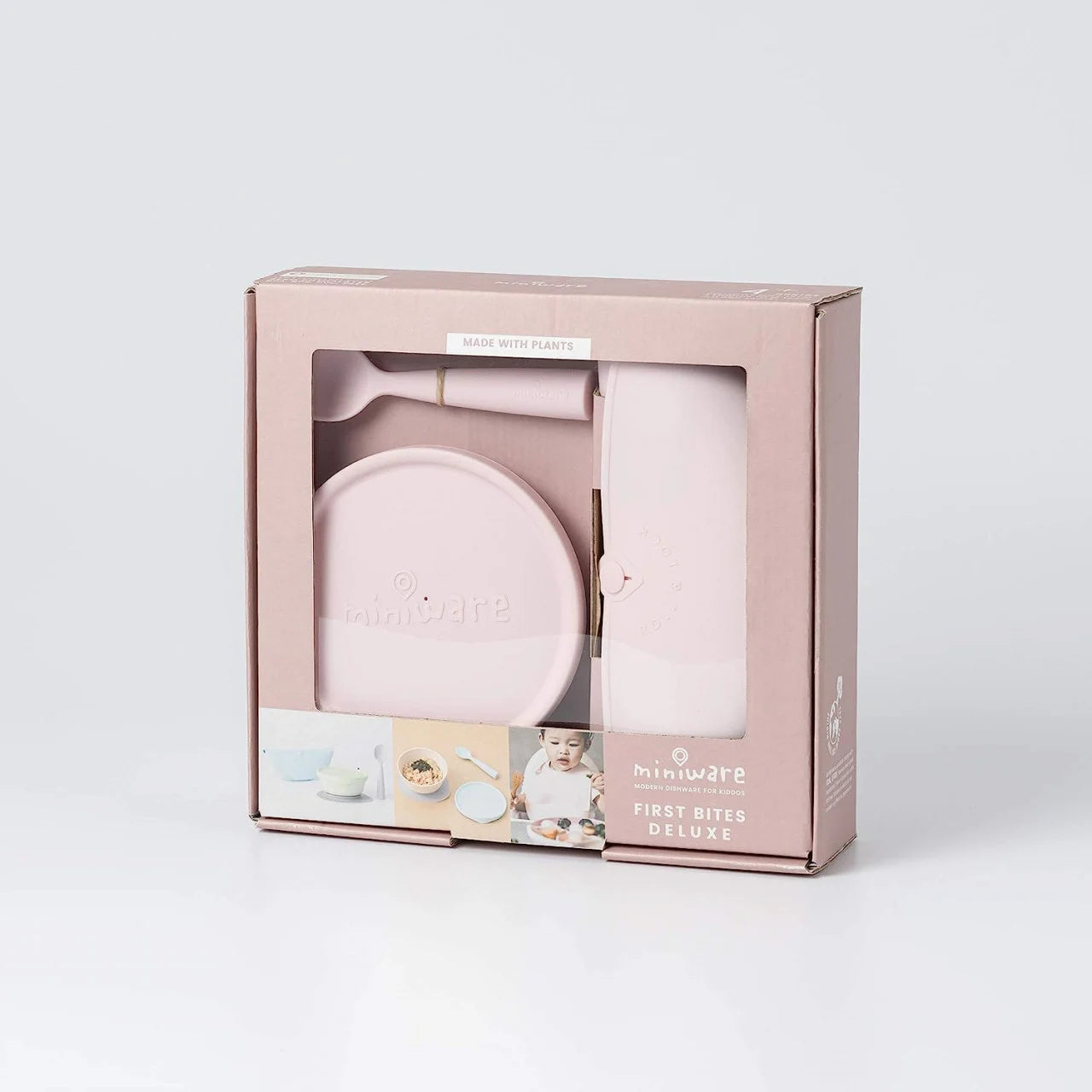 Set diversificare hrana bebelusi Miniware First Bites, 100% din materiale naturale biodegradabile, 4 piese