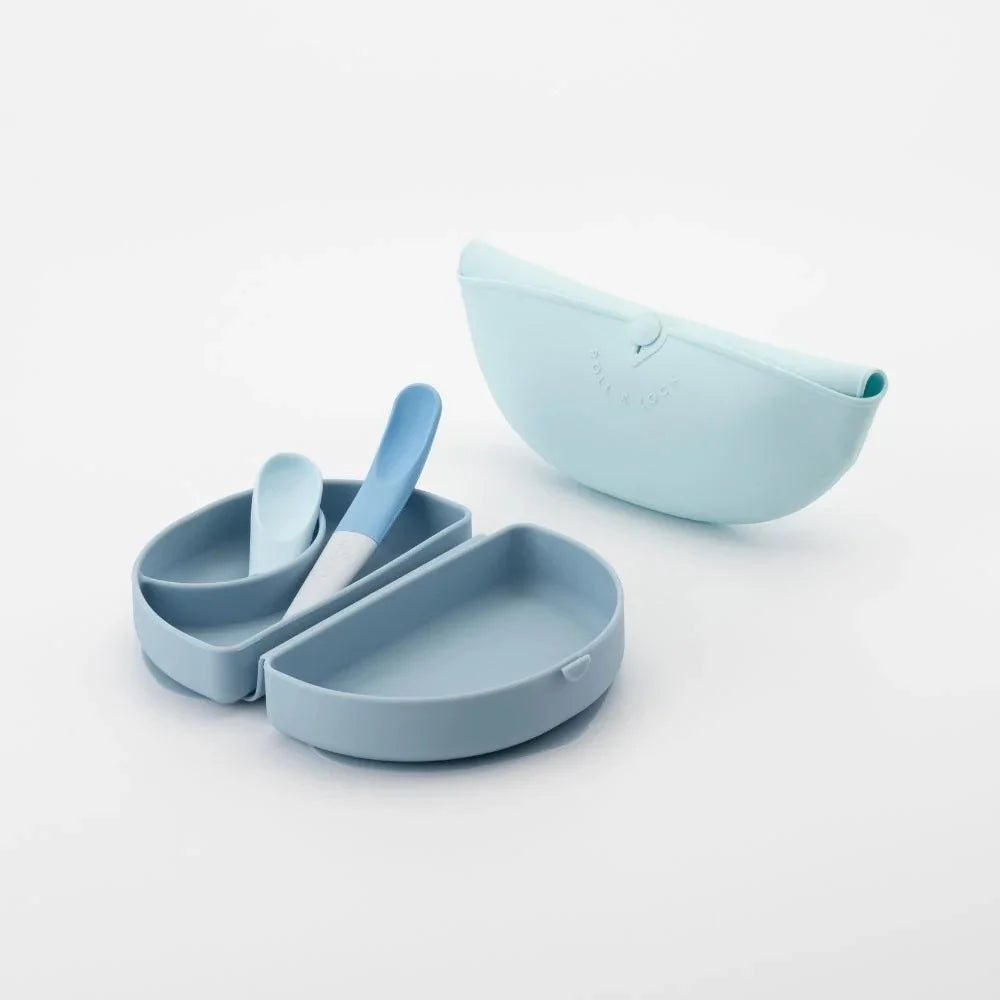 Set diversificare hrana bebelusi Miniware Sili Mini GO, 100% din materiale naturale biodegradabile, 3 piese