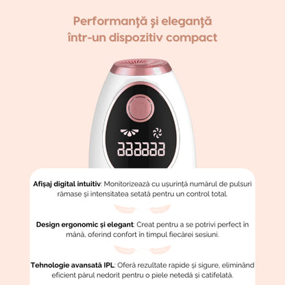 Epilator IPL 5 Trepte Pentru Corp, Față, Axilă & Inghinal