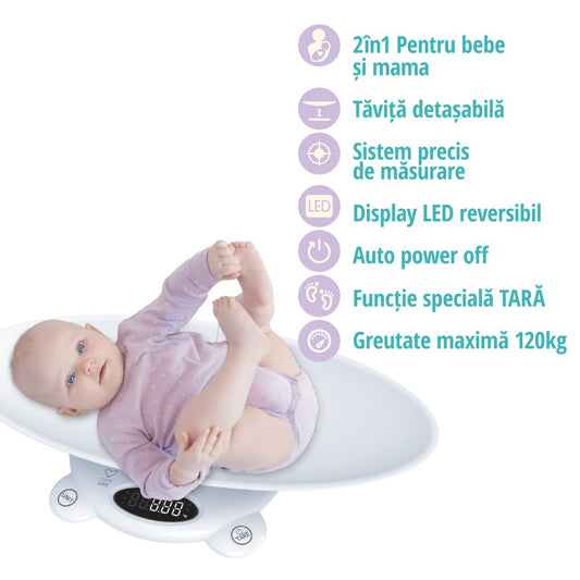 Cantar digital corporal 2in1 EASYCARE BABY pentru bebe si mama
