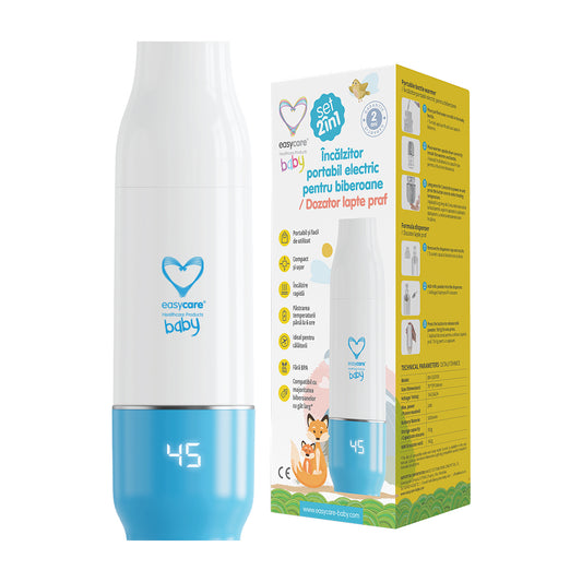 Set 2in1 Incalzitor electric portabil pentru biberoane si dozator lapte praf EASYCARE BABY