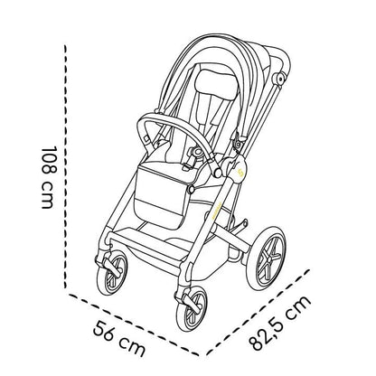 Carucior 2 in 1 Skiddou Moss Onyx, Negru