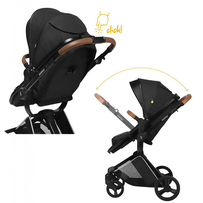 Carucior transformabil 2 in 1 Skiddou Nasjo Onyx, Negru