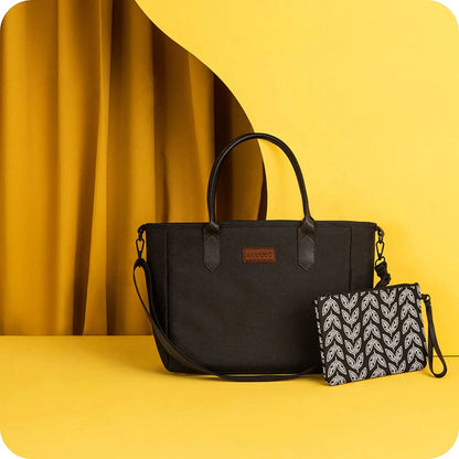 Geanta multifunctionala pentru parinti Skiddou Ingrid, Onyx, Negru