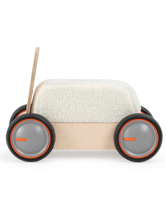 Masinuta ride-on, premergator si carucior de jucarii MamaToyz DriveMe Soft, Vacuta - Jucarie din lemn 3 in 1
