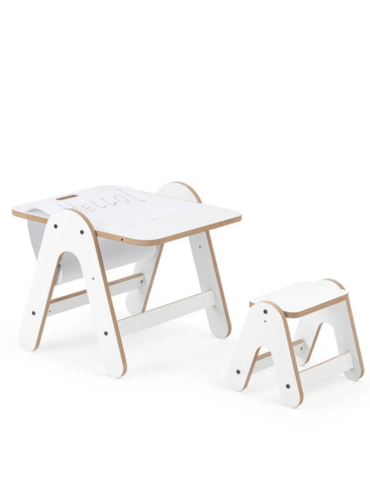 Masuta si tabla 2 in 1 cu scaunel MamaToyz Massam MDF
