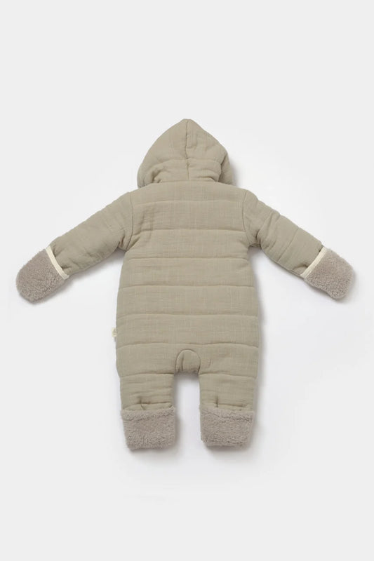Salopeta de iarna pentru bebelusi, Winter muselin, Verde, BabyCosy