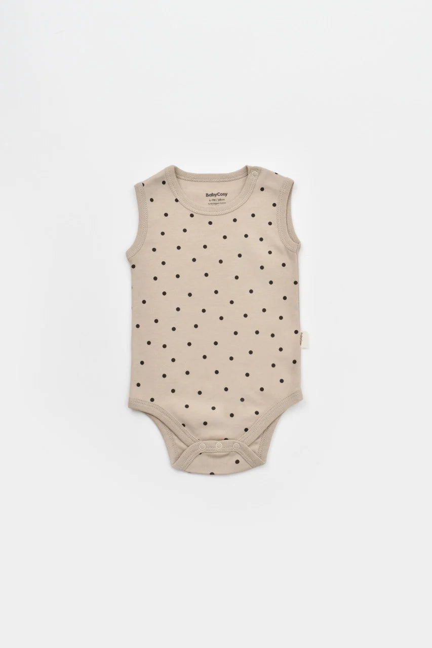 Set 2 body-uri fara maneci bebe unisex Girafa, BabyCosy, 100% bumbac organic