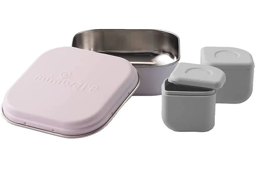 Set cutie cu 2 silipods pentru mancare bebelusi Miniware Grow bento, 3 piese