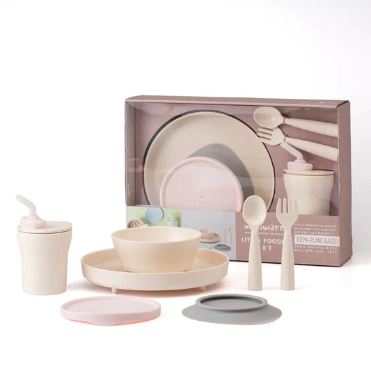 Set diversificare hrana bebelusi Miniware Little Foodie, 100% din materiale naturale biodegradabile, 6 piese