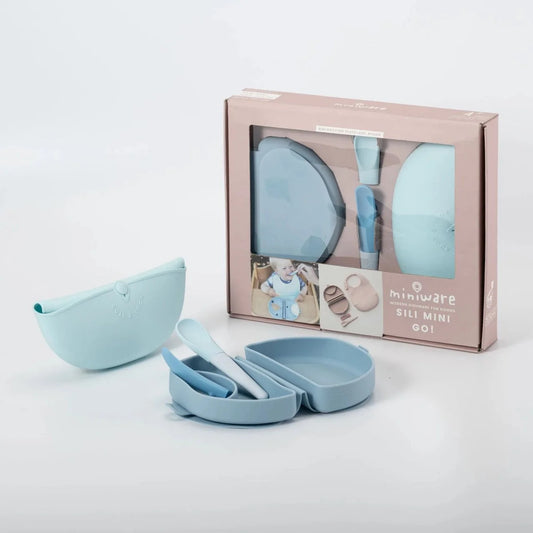 Set diversificare hrana bebelusi Miniware Sili Mini GO, 100% din materiale naturale biodegradabile, 3 piese