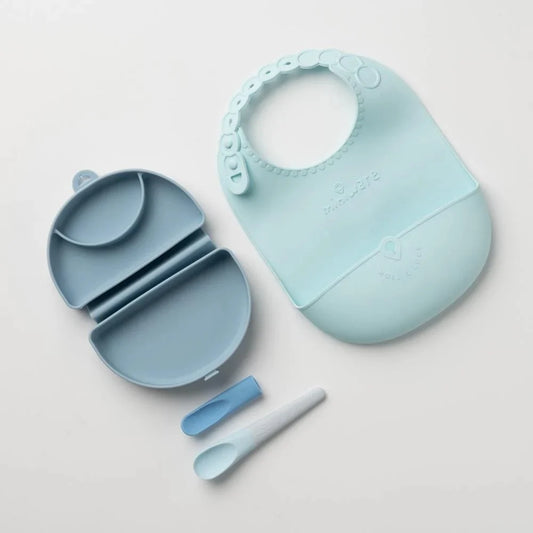 Set diversificare hrana bebelusi Miniware Sili Mini GO, 100% din materiale naturale biodegradabile, 3 piese