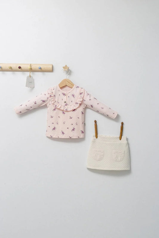 Set elegant cu fustita si bluzita pentru bebelusi Paris Love, Tongs baby