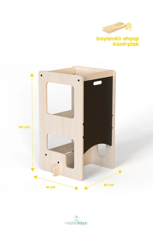 Turn de invatare multifunctional Kule Flip, Natur, MamaToyz